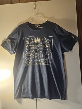Jean-Michel Basquait X Uniqlo SPRZ NY Navy Beat Bop Crew Neck T-Shirt